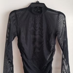 Sheer mock turtleneck